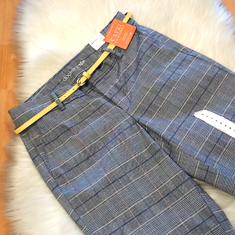 Dockers Navy Plaid Capri Pants